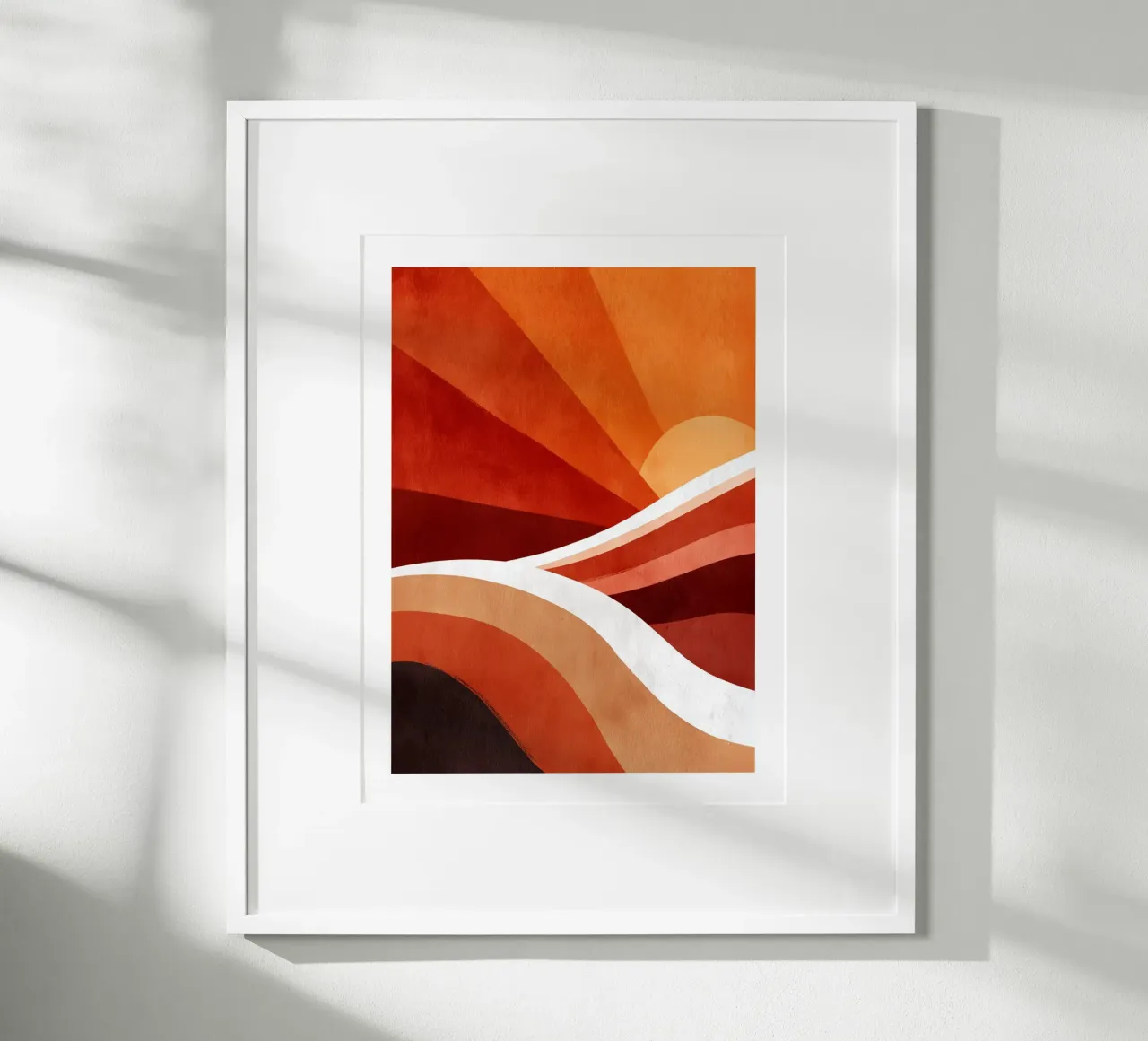 Abstract red sunset poster by DWA