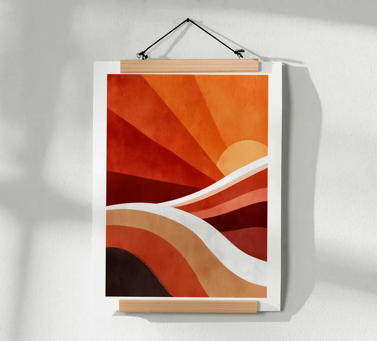 Abstract red sunset poster by DWA