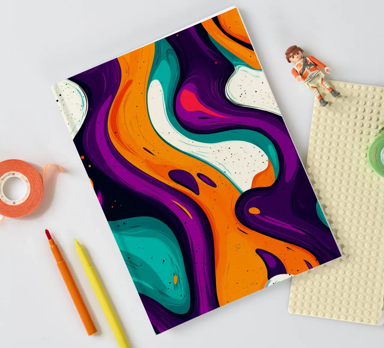 Funky and colourful abstract patterns notebook by DWA