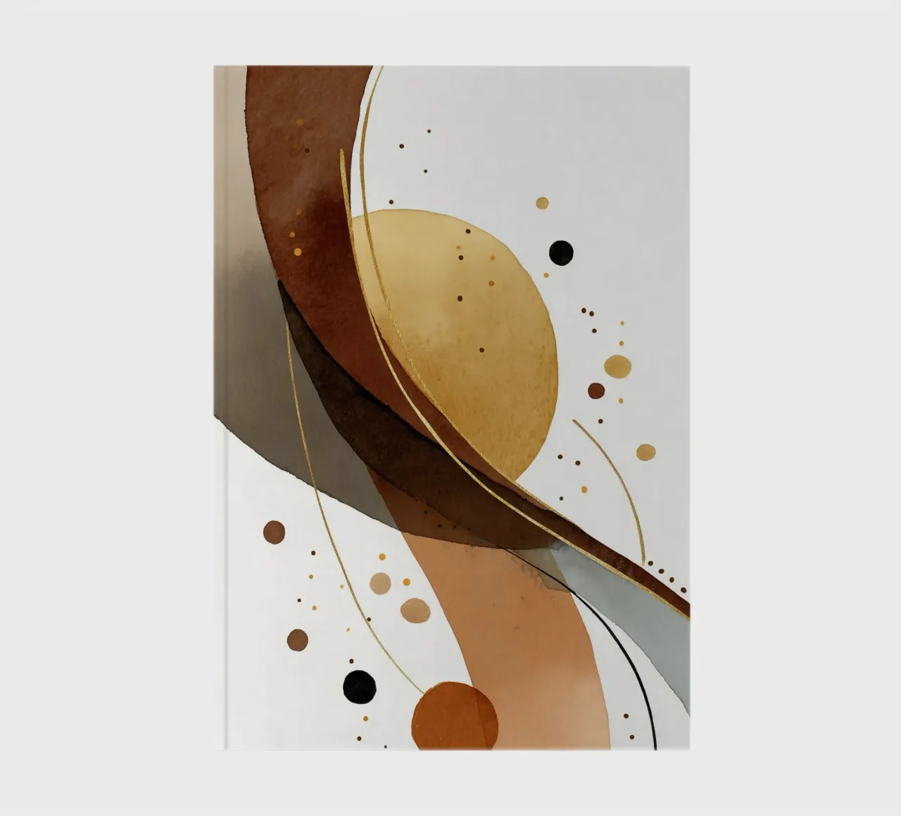 Golden abstraction in caramel tones notebook by DWA