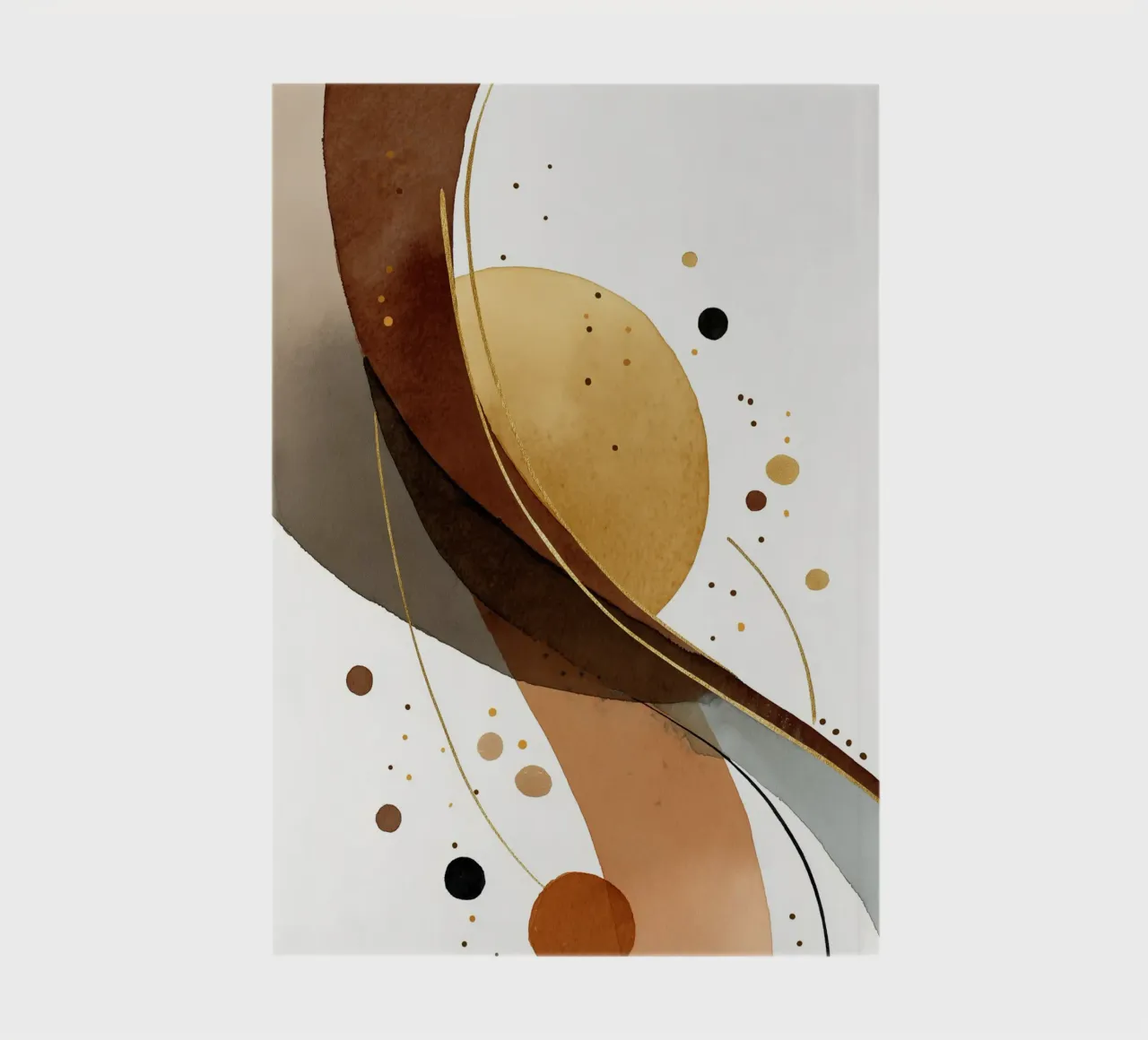 Golden abstraction in caramel tones notebook by DWA