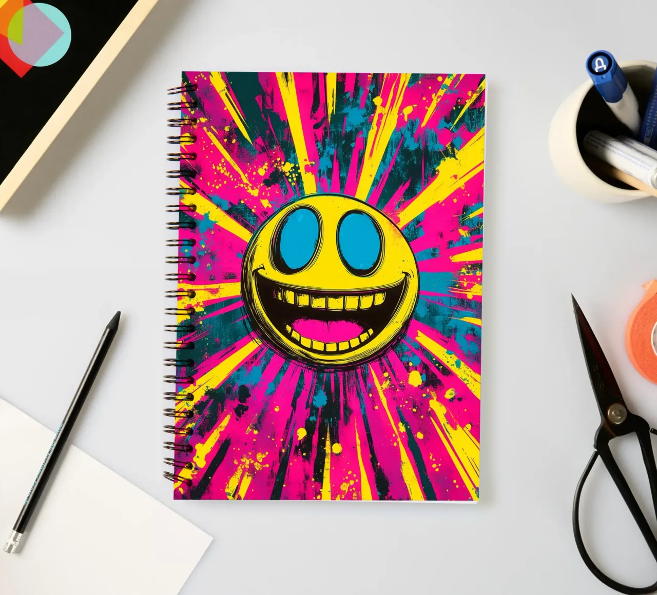 Psychedelic with Explosion of Colour spiral notebook by DWA