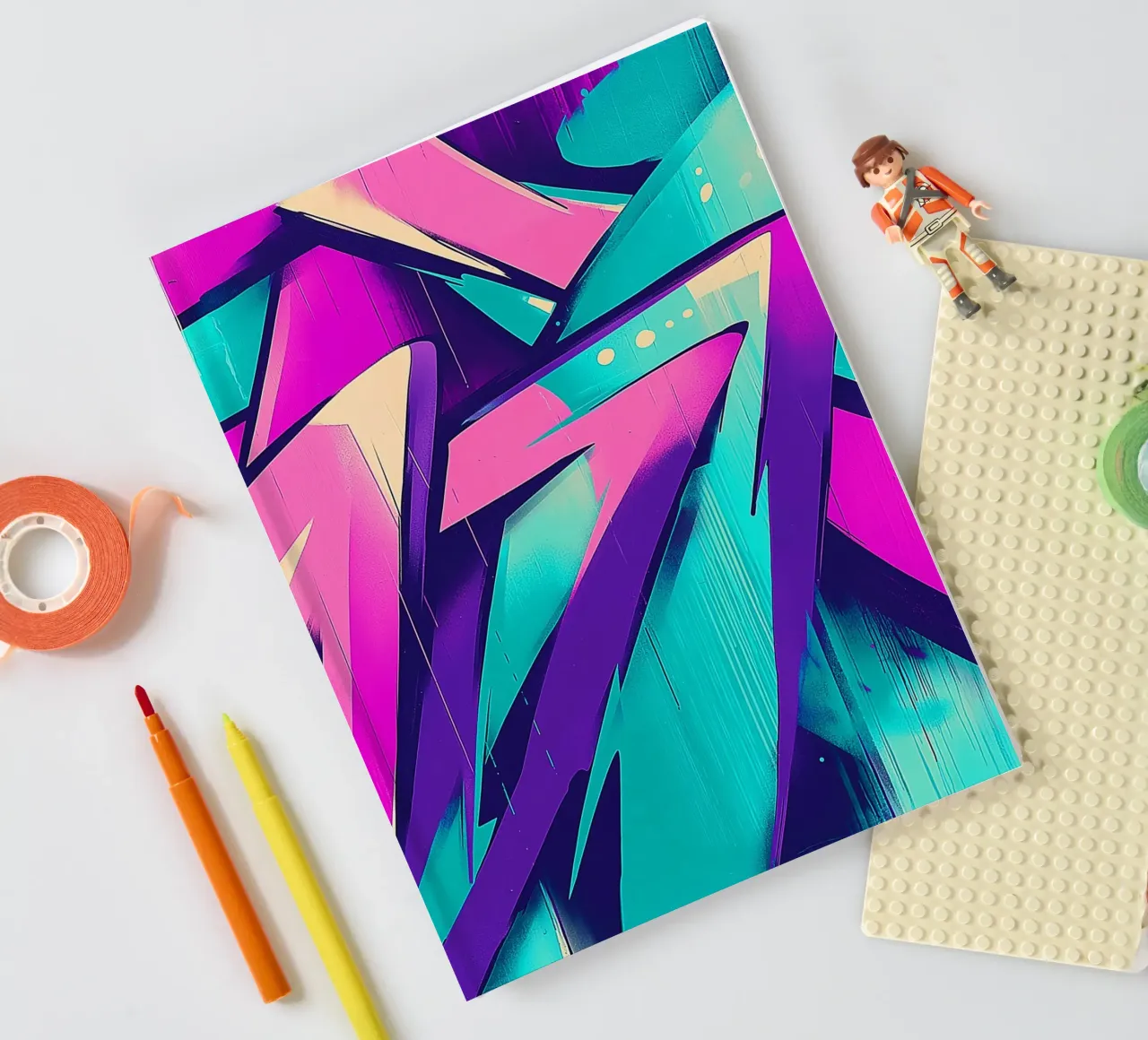 Graffiti Violet and Turquoise notebook by DWA
