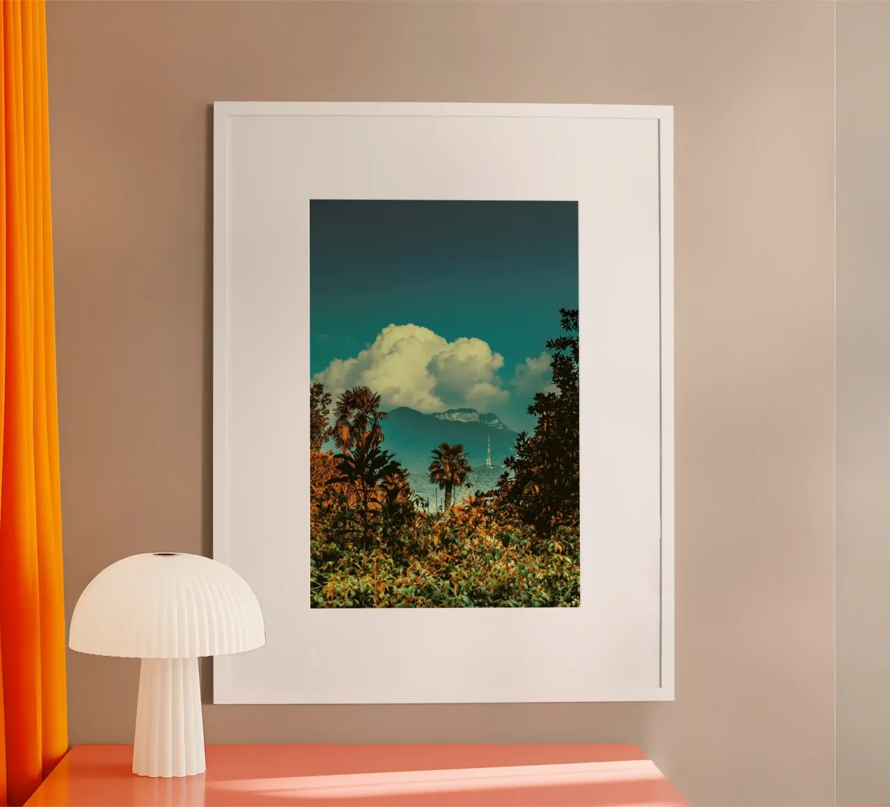 The Palm poster con telaio in alluminio da Pale Grain
