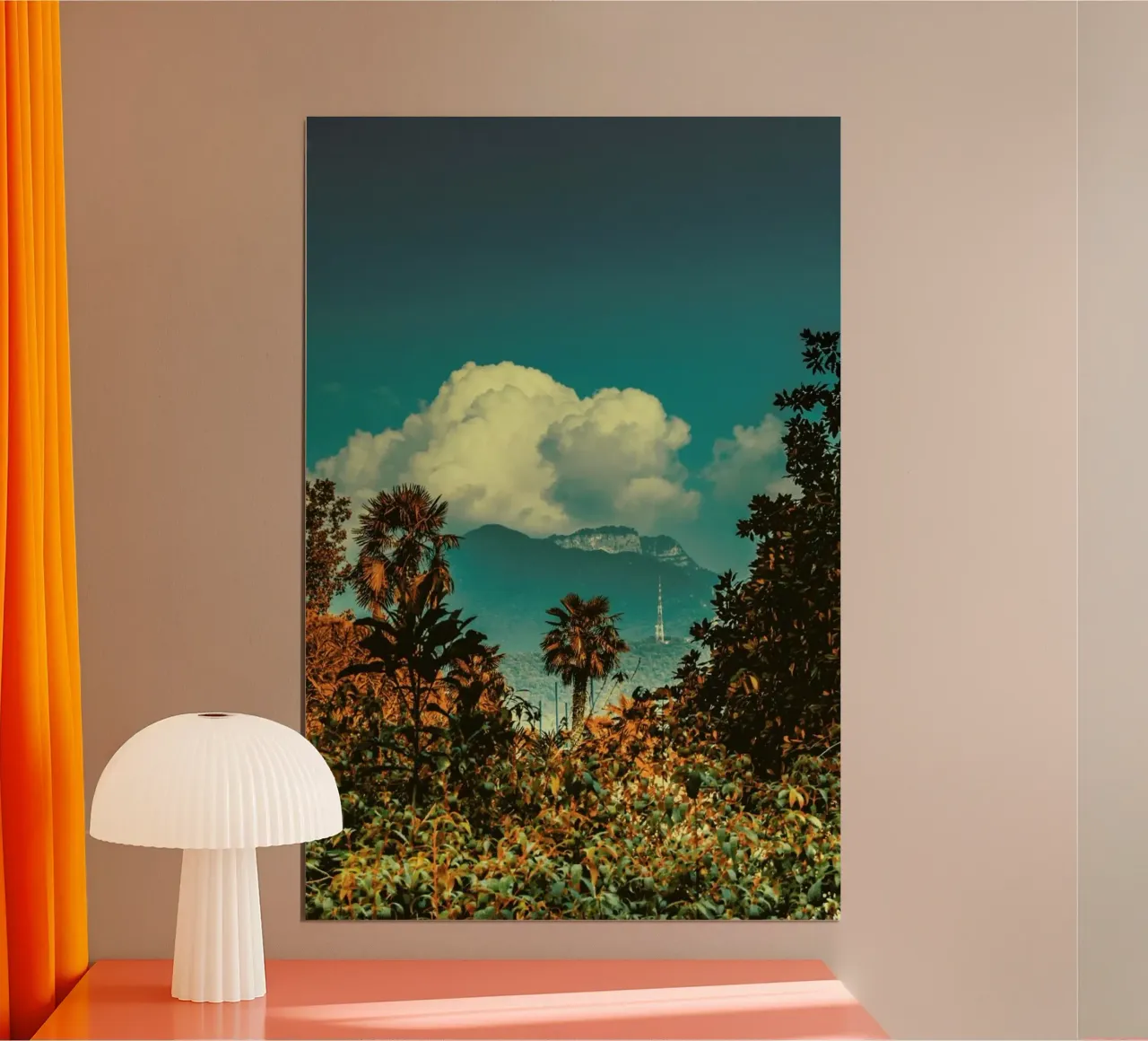 The Palm poster con telaio in alluminio da Pale Grain
