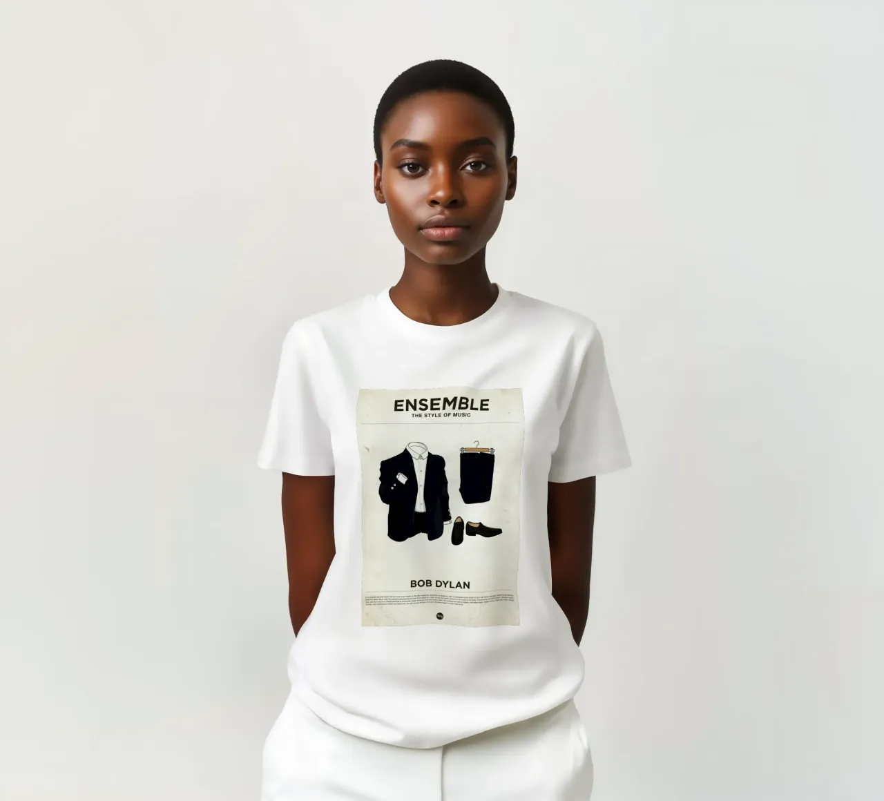 Ensemble Bob Dylan t-shirt van Moxy Creative House