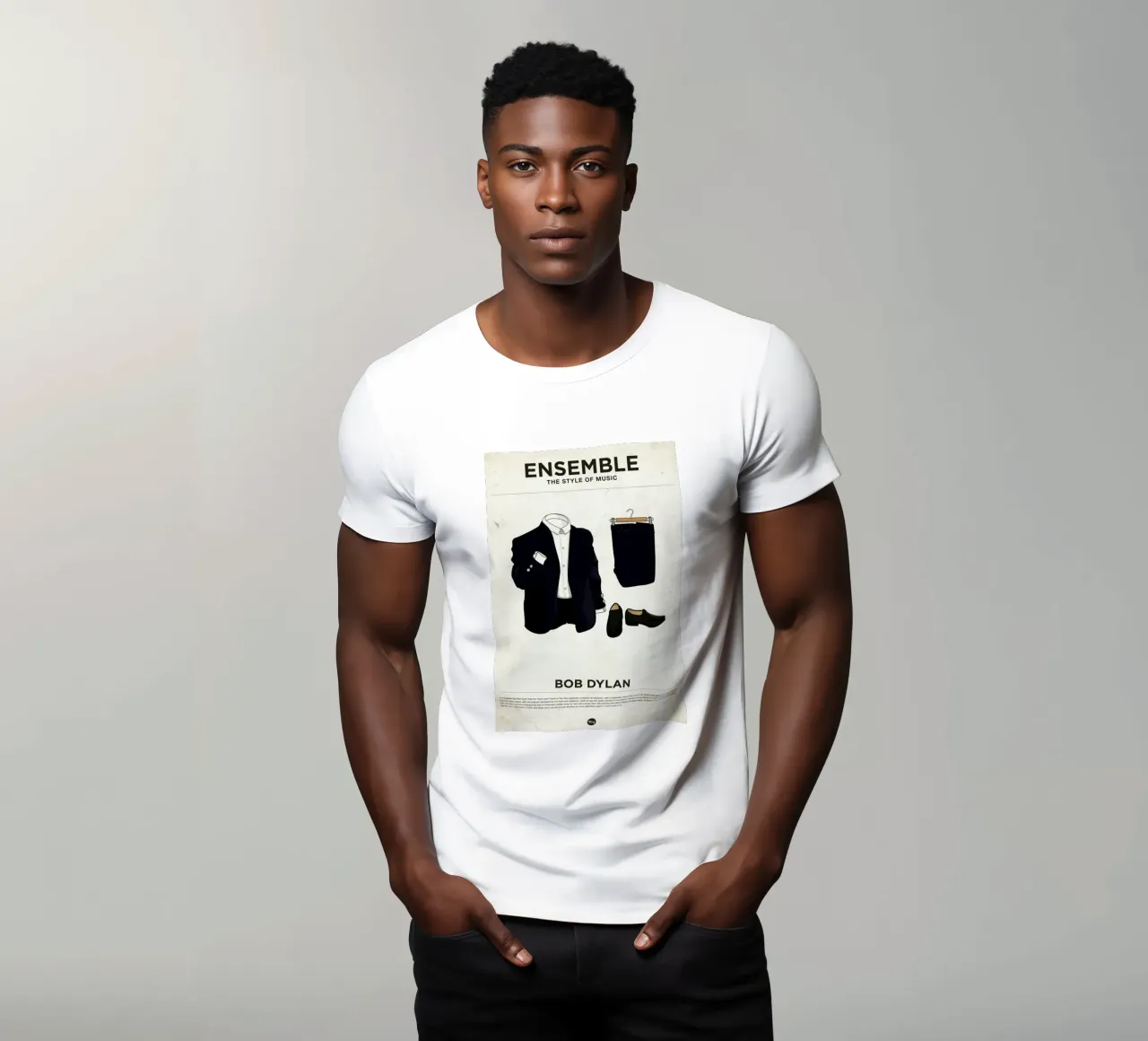 Ensemble Bob Dylan t-shirt van Moxy Creative House