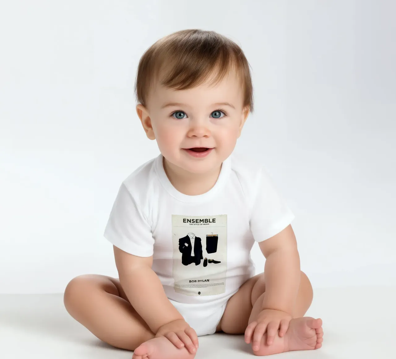 Ensemble Bob Dylan body neonato maniche corte da Moxy Creative House