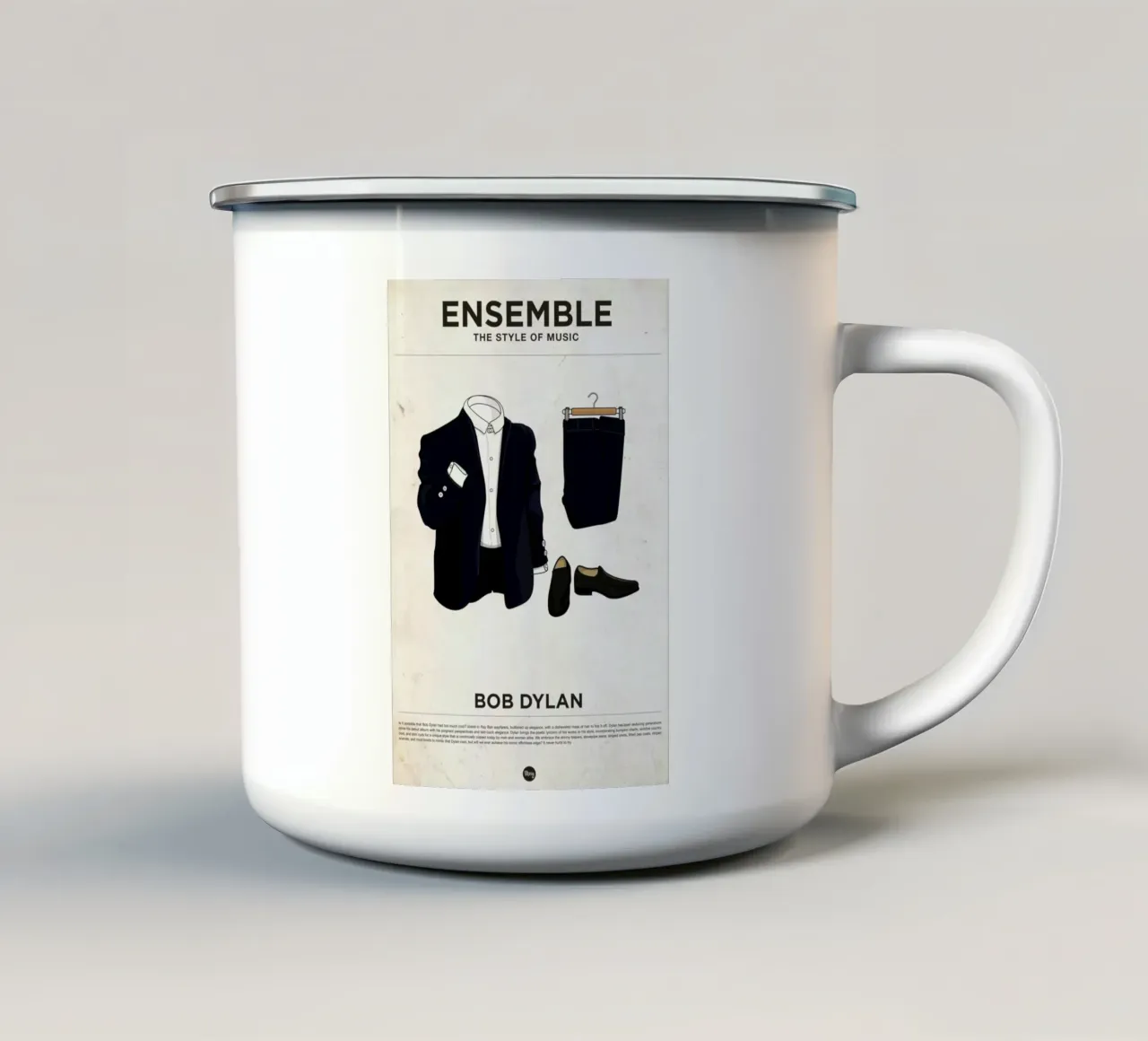 Ensemble Bob Dylan mug en émail de Moxy Creative House