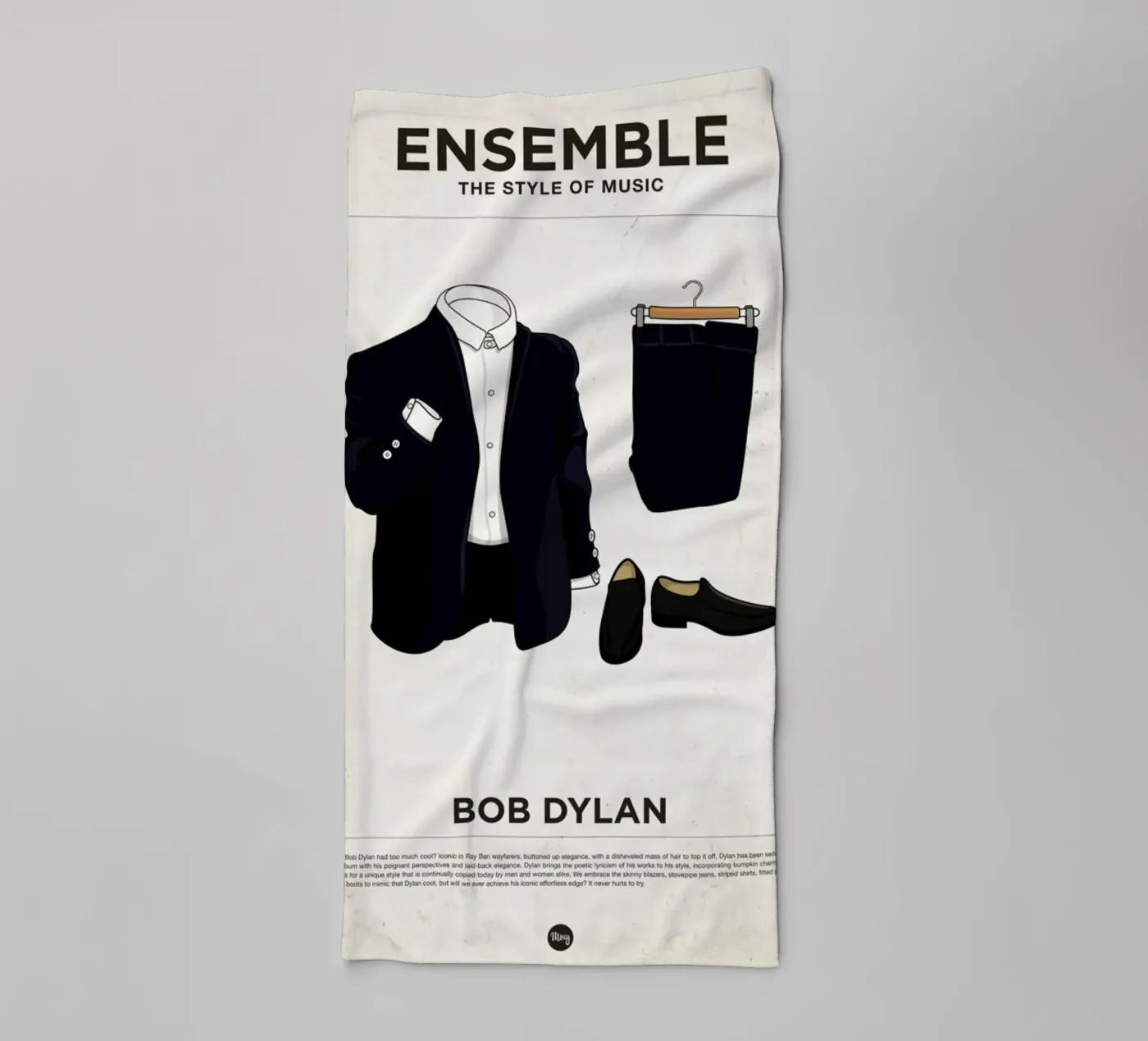 Ensemble Bob Dylan towel by Moxy Creative House