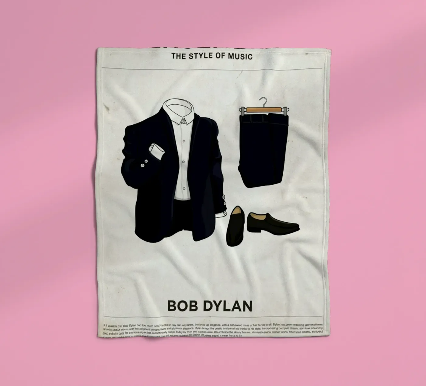 Ensemble Bob Dylan fleecedeken van Moxy Creative House