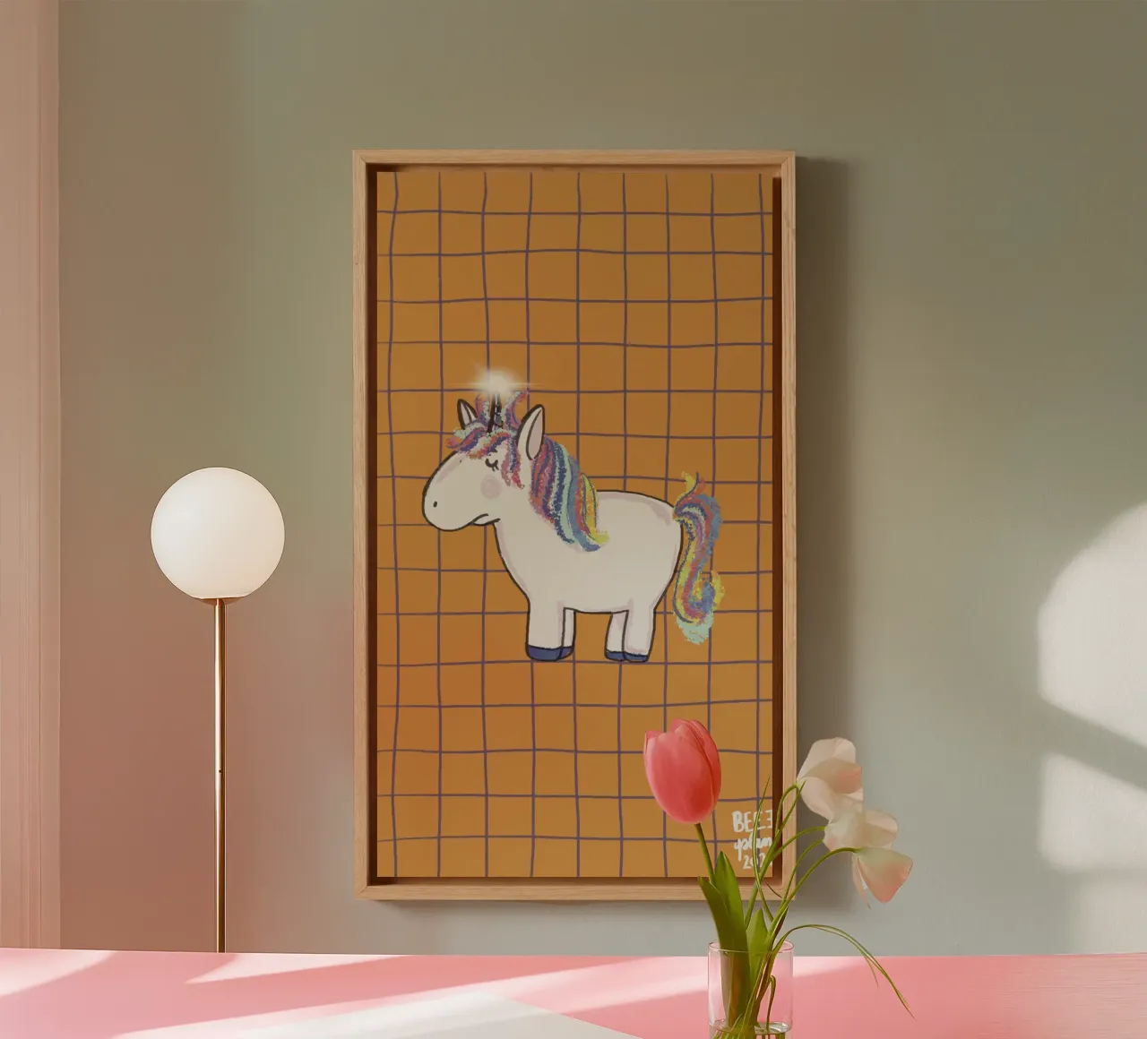 Moodycorn canvas with Floater frame by Beeeplan