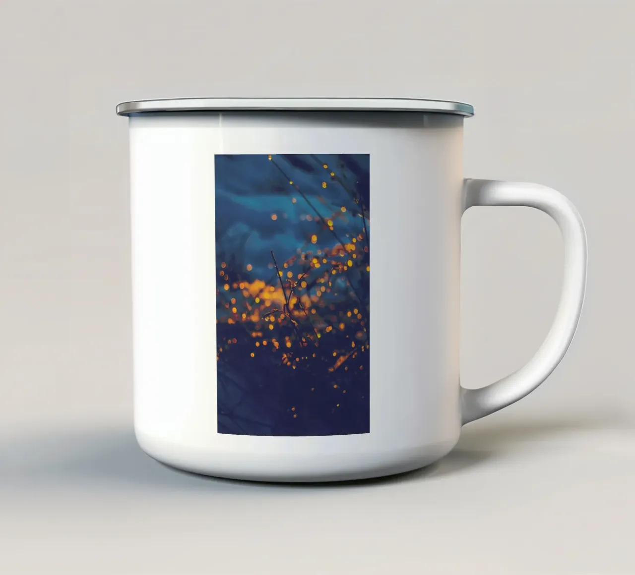 The Particles Emaille Tasse von Pale Grain