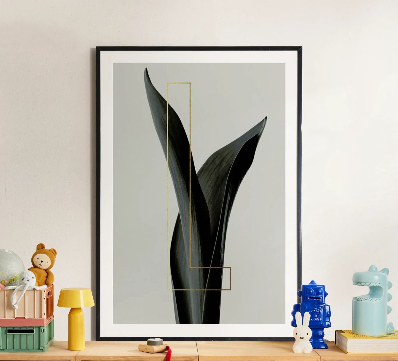 ABC Plants - L poster with wooden frame by typealive