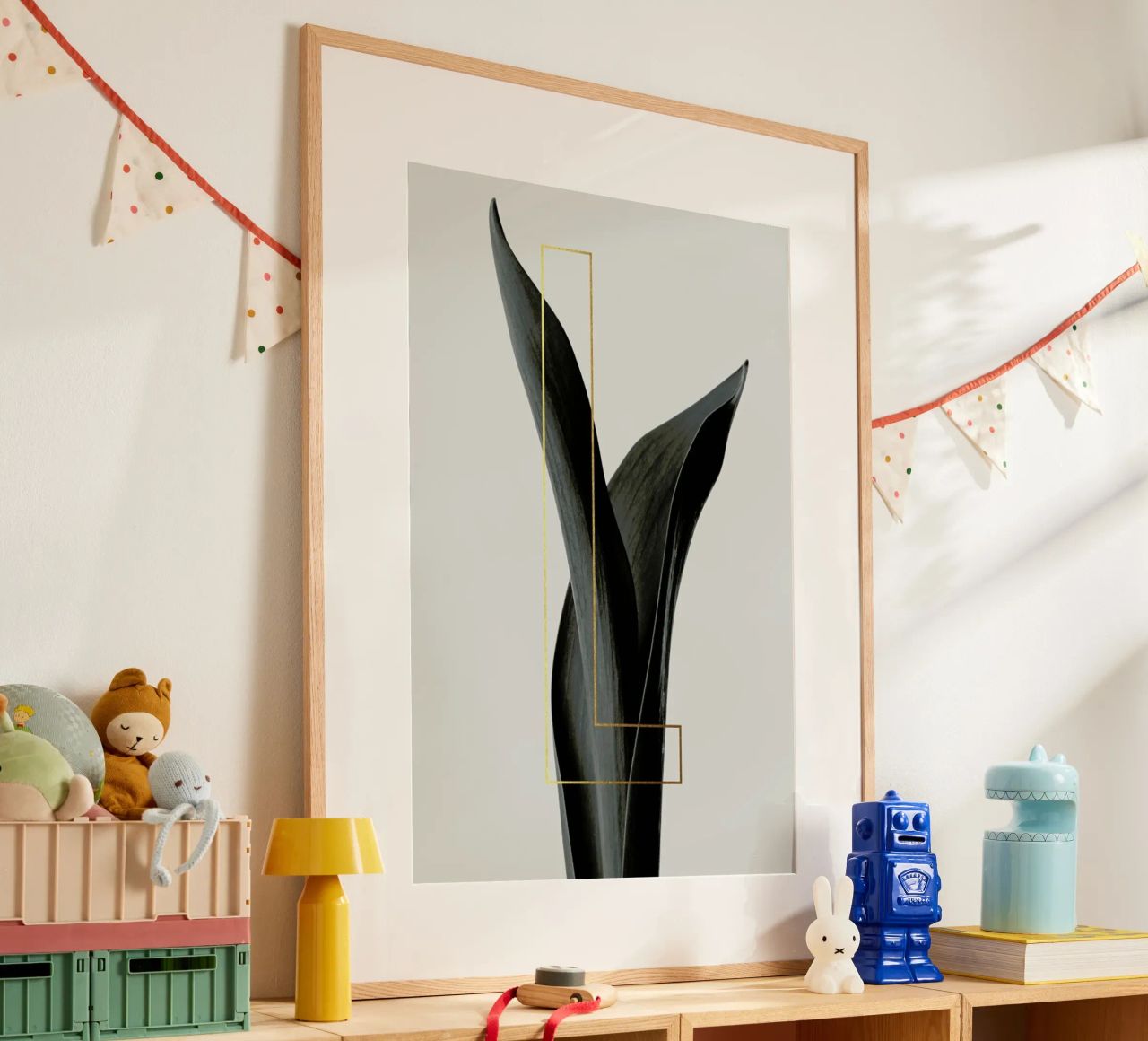 ABC Plants - L poster with wooden frame by typealive