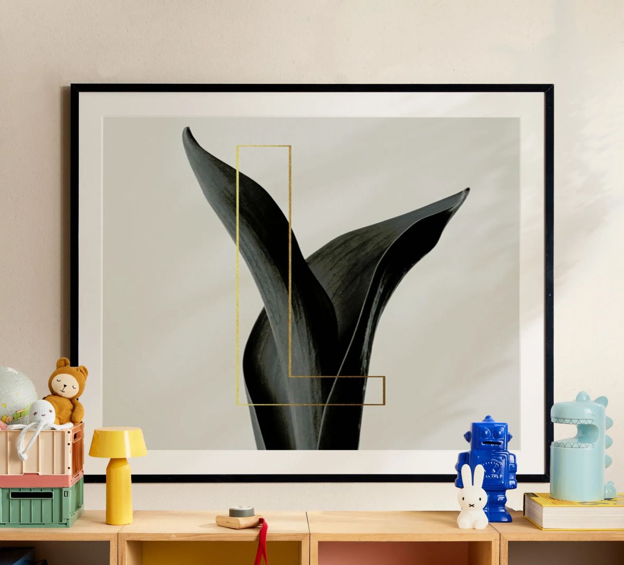 ABC Plants - L poster with wooden frame by typealive