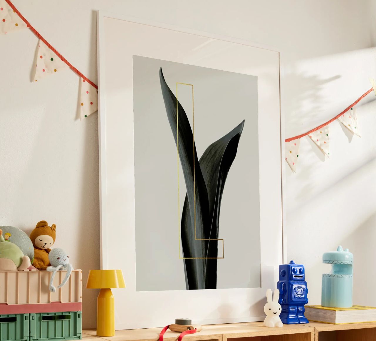 ABC Plants - L poster with wooden frame by typealive