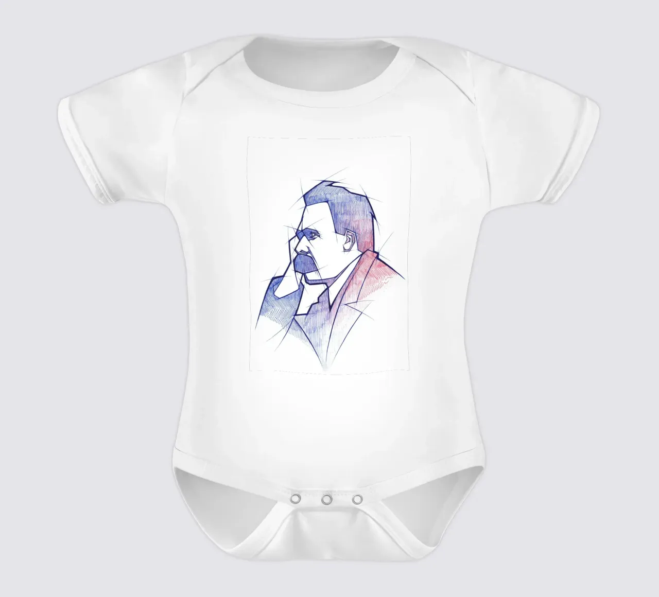 Friedrich Nietzsche Kurzarm Babybody von Johannes Siemensmeyer