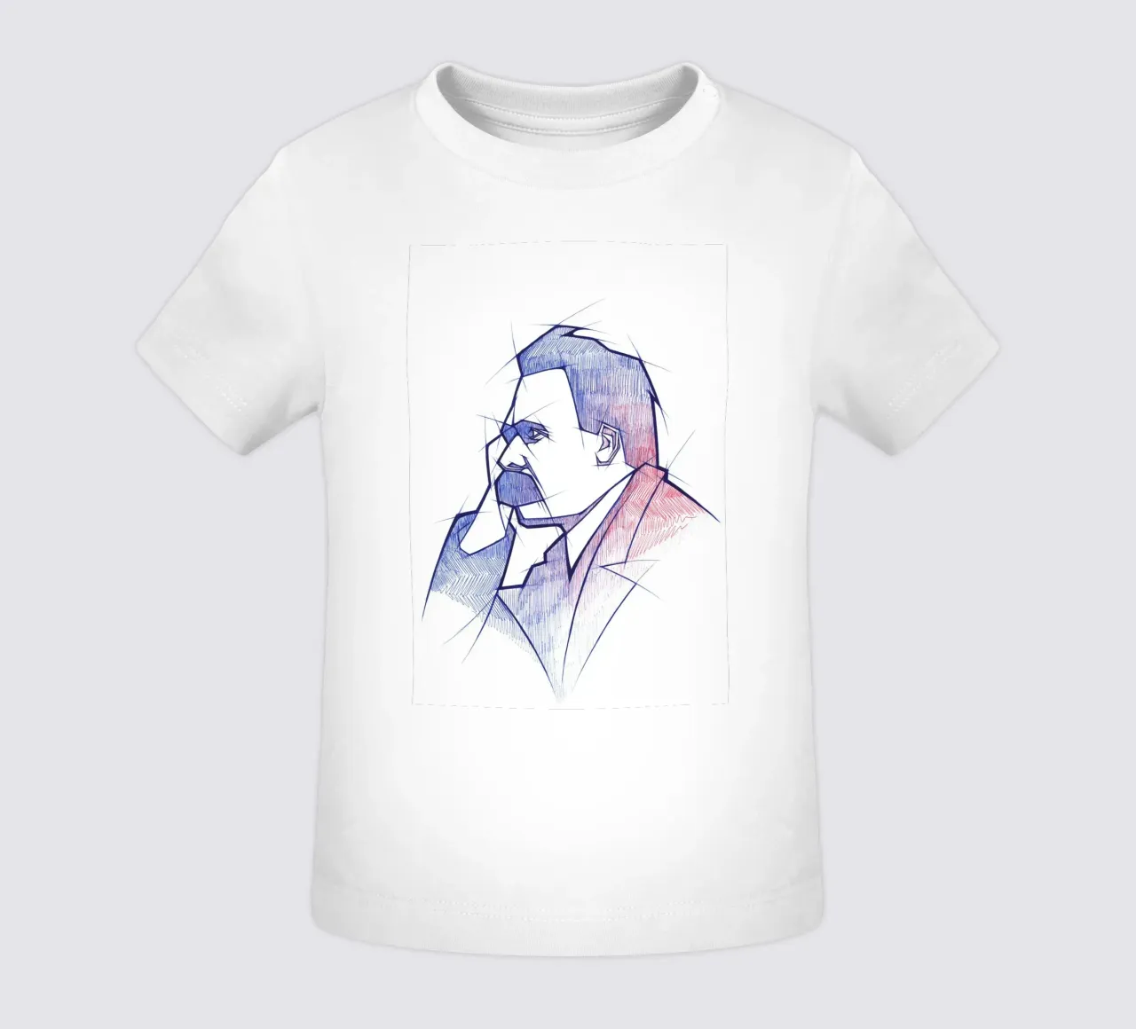 Friedrich Nietzsche baby t-shirt by Johannes Siemensmeyer