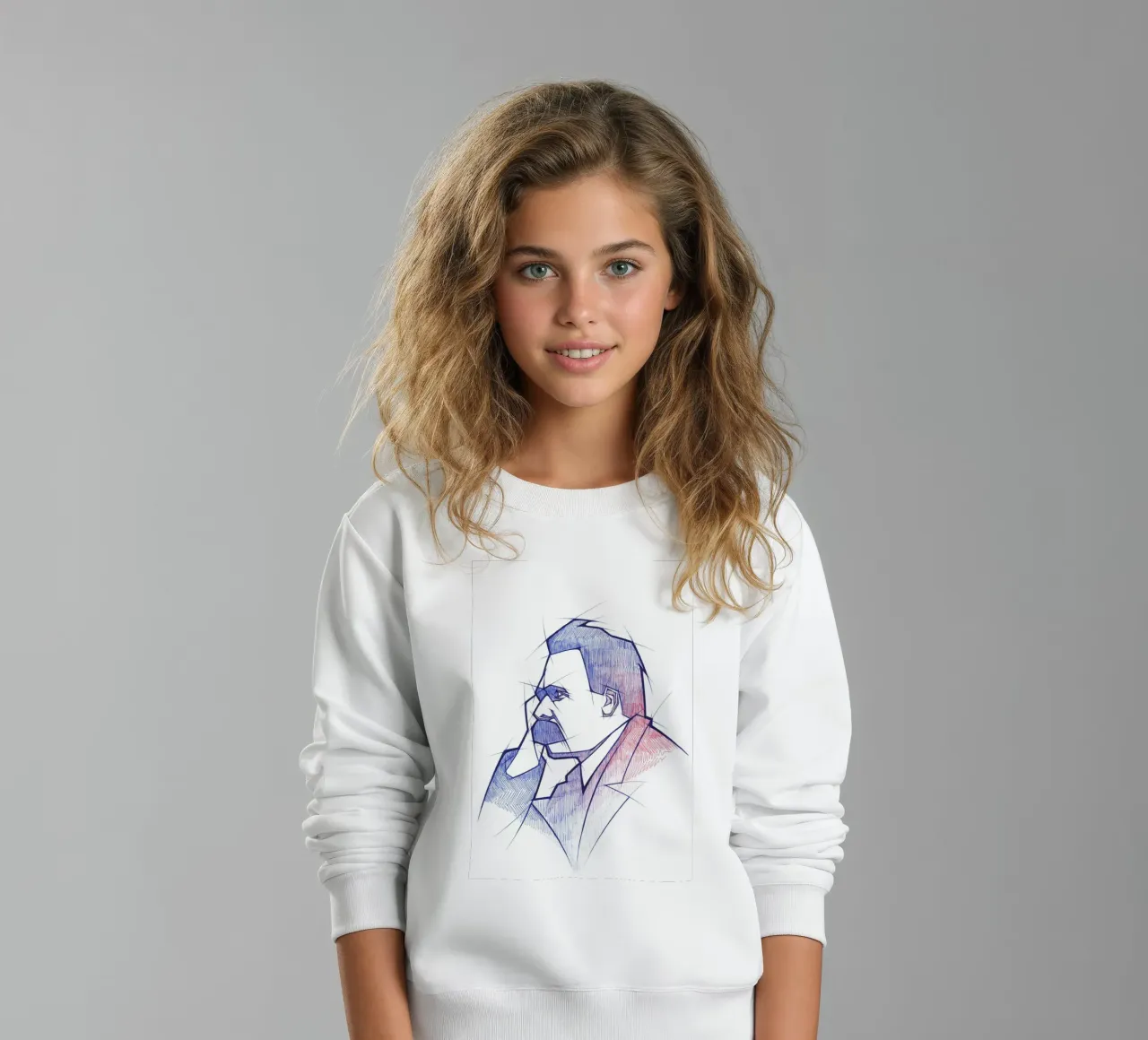 Friedrich Nietzsche kids sweatshirt by Johannes Siemensmeyer