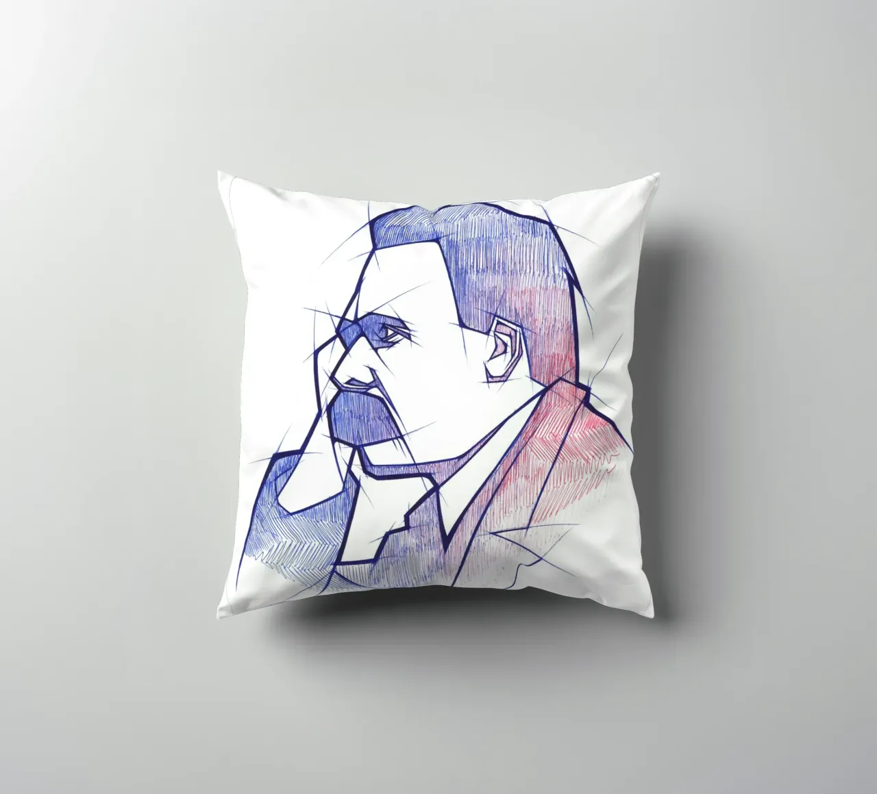 Friedrich Nietzsche cuscino da Johannes Siemensmeyer