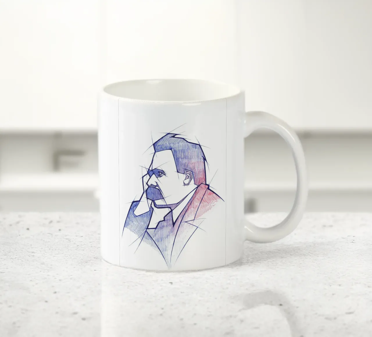 Friedrich Nietzsche tazza in ceramica da Johannes Siemensmeyer