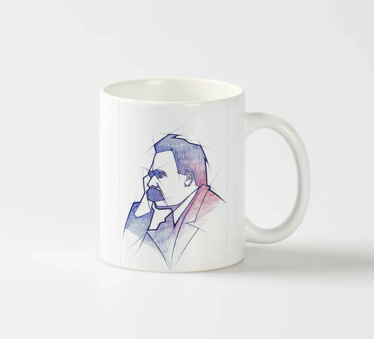 Friedrich Nietzsche tazza in ceramica da Johannes Siemensmeyer