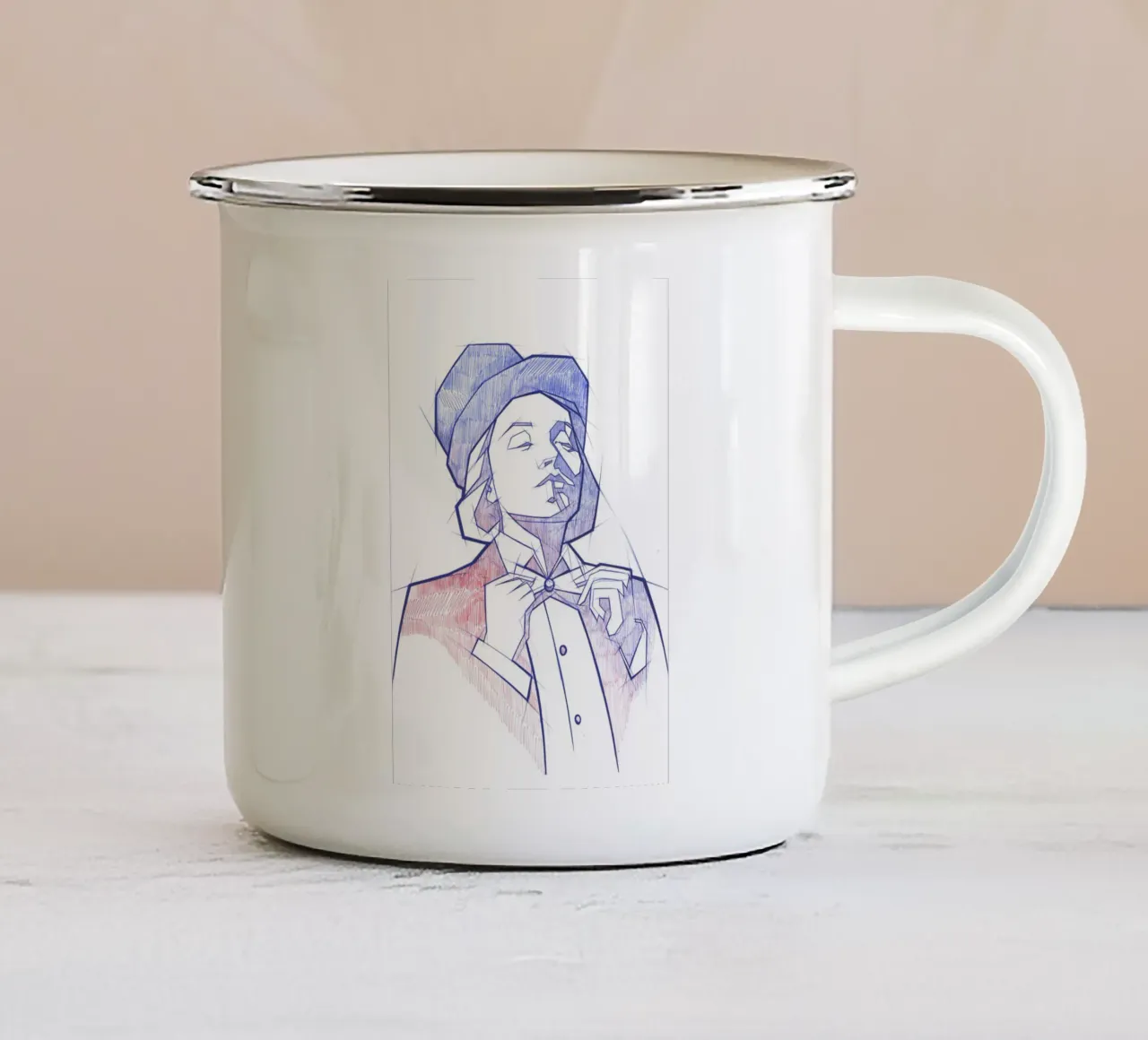 Marlene tazza in smalto da Johannes Siemensmeyer