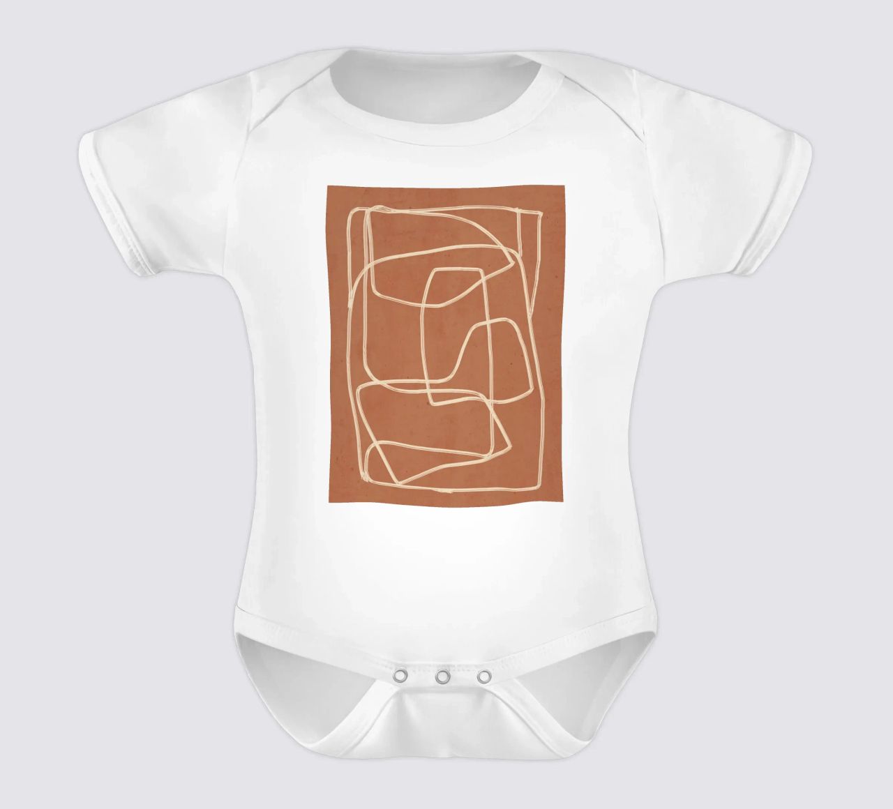 Abstract line art 22 short-sleeve baby romper by ThingDesign