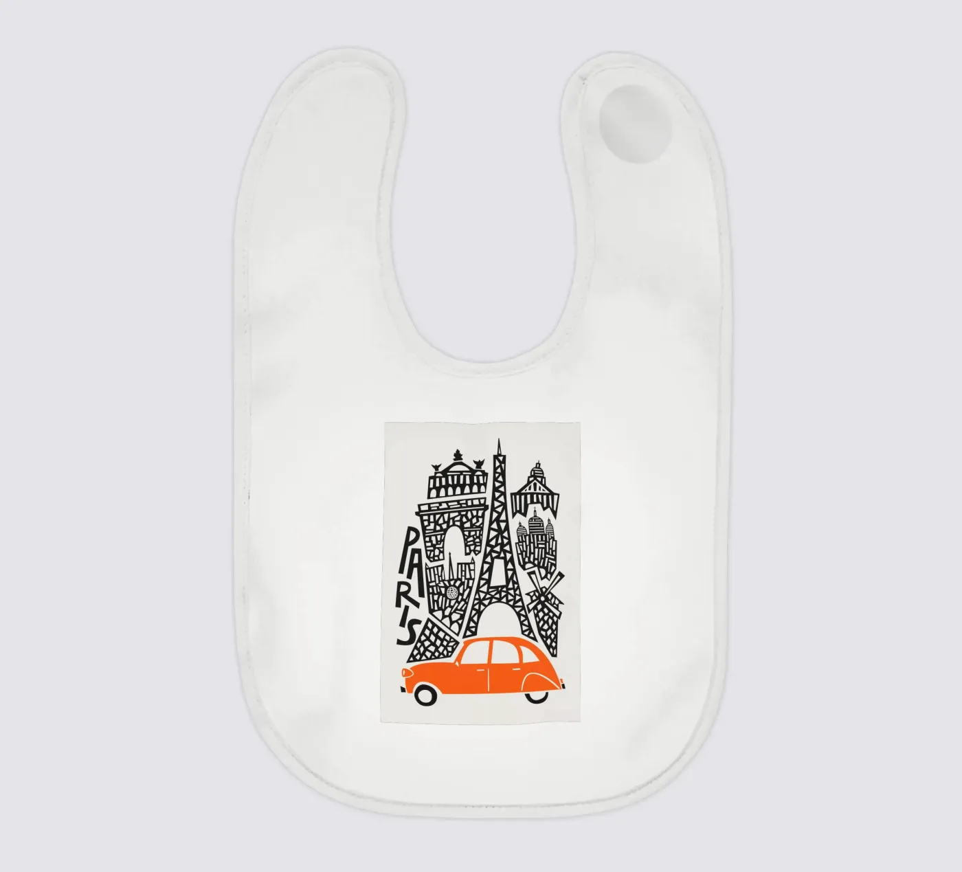 Paris Cityscape baby bib by Fox & Velvet