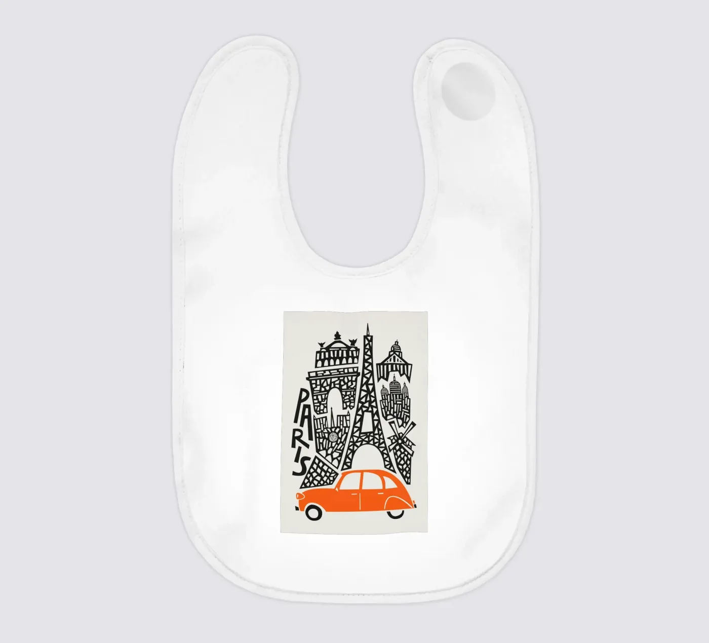 Paris Cityscape baby bib by Fox & Velvet