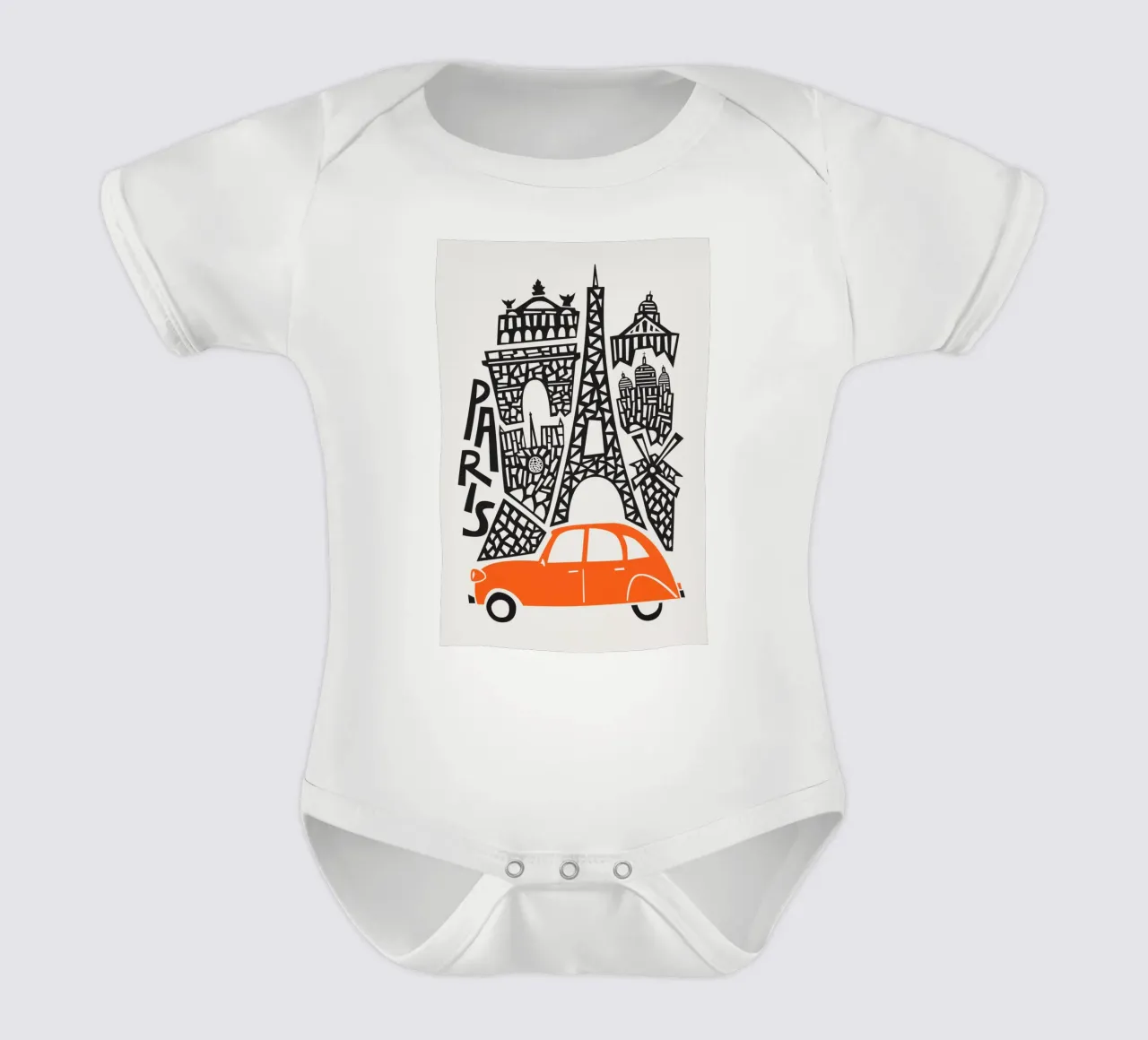 Paysage urbain de Paris body bébé de Fox & Velvet