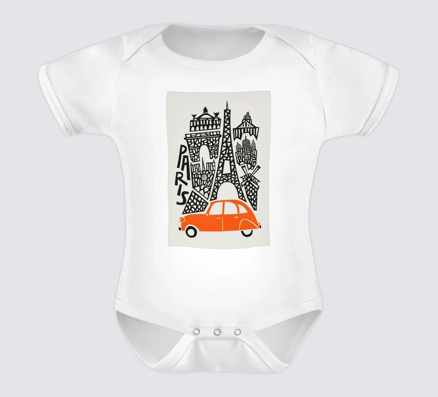 Paysage urbain de Paris body bébé de Fox & Velvet