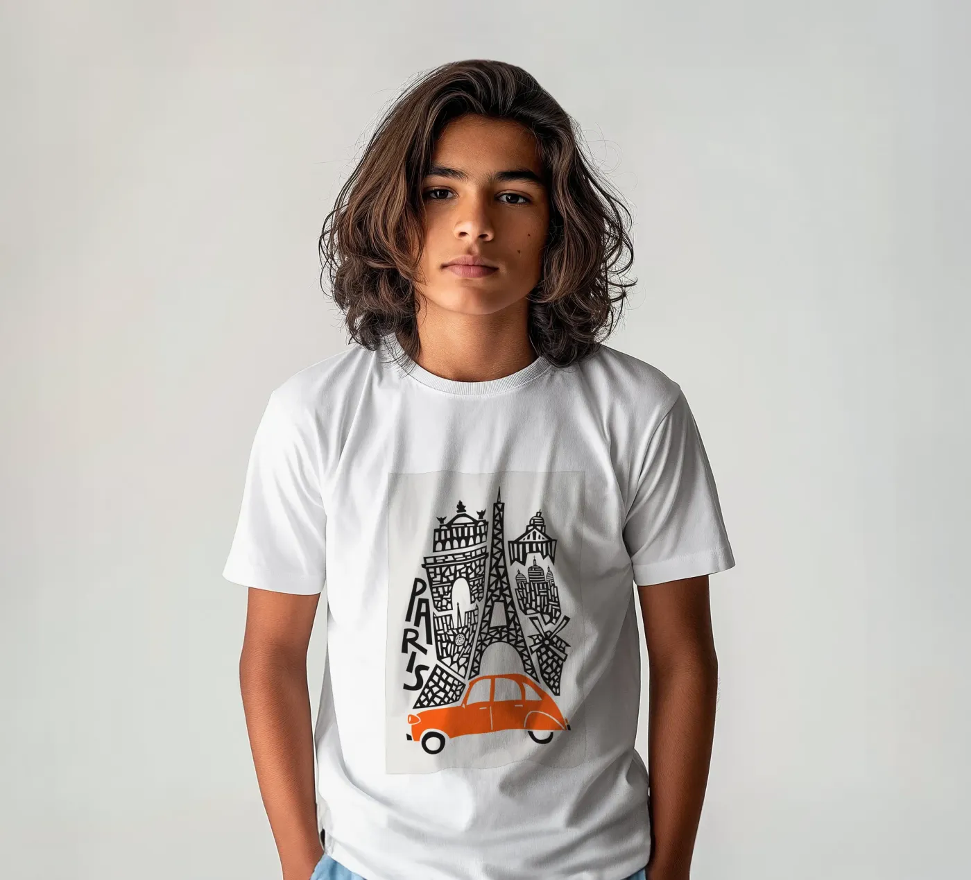 Paesaggio urbano di Parigi t-shirt bambini da Fox & Velvet
