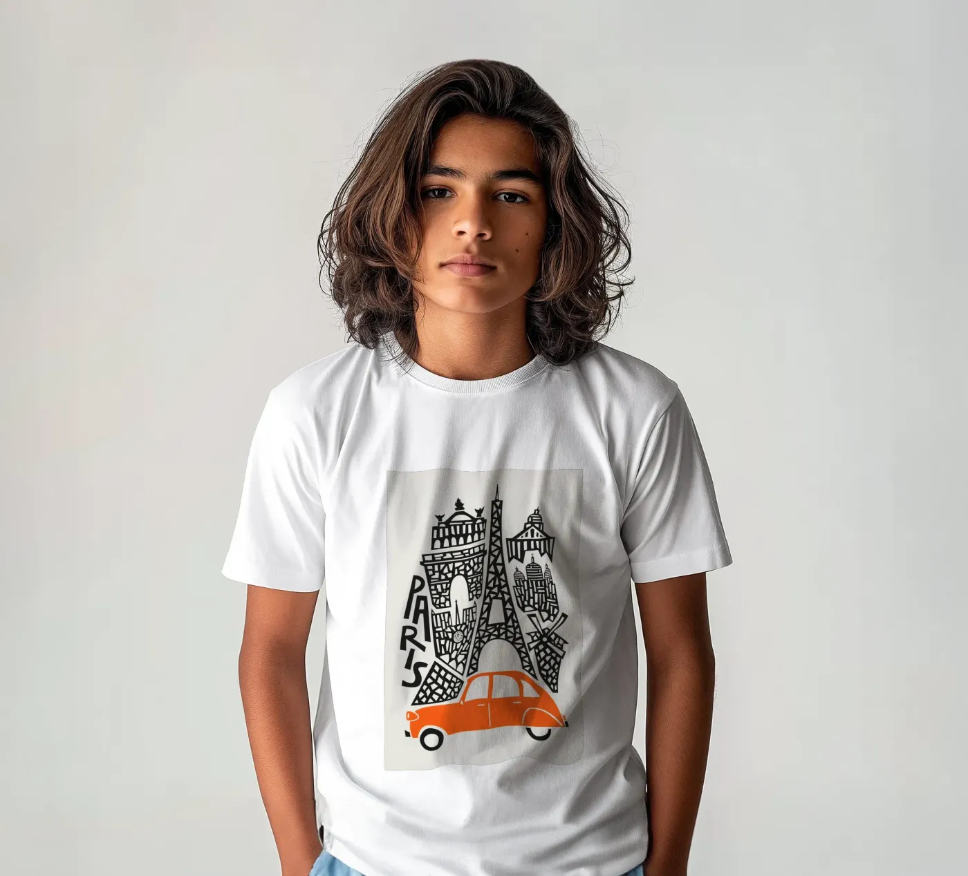 Paesaggio urbano di Parigi t-shirt bambini da Fox & Velvet