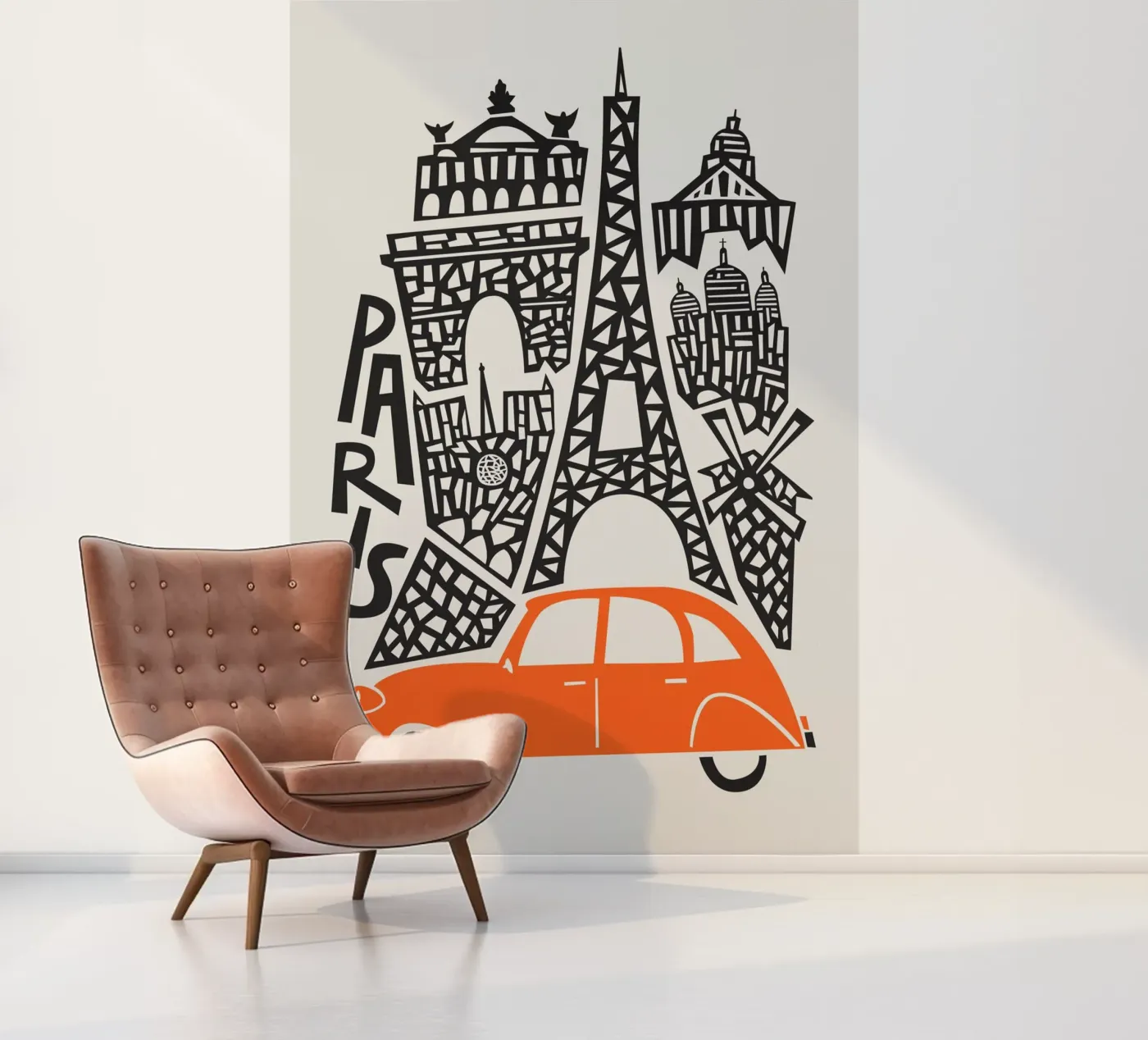 Paris Cityscape fotobehang van Fox & Velvet