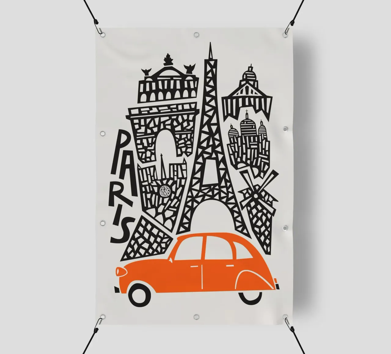 Paesaggio urbano di Parigi telo in pvc da Fox & Velvet