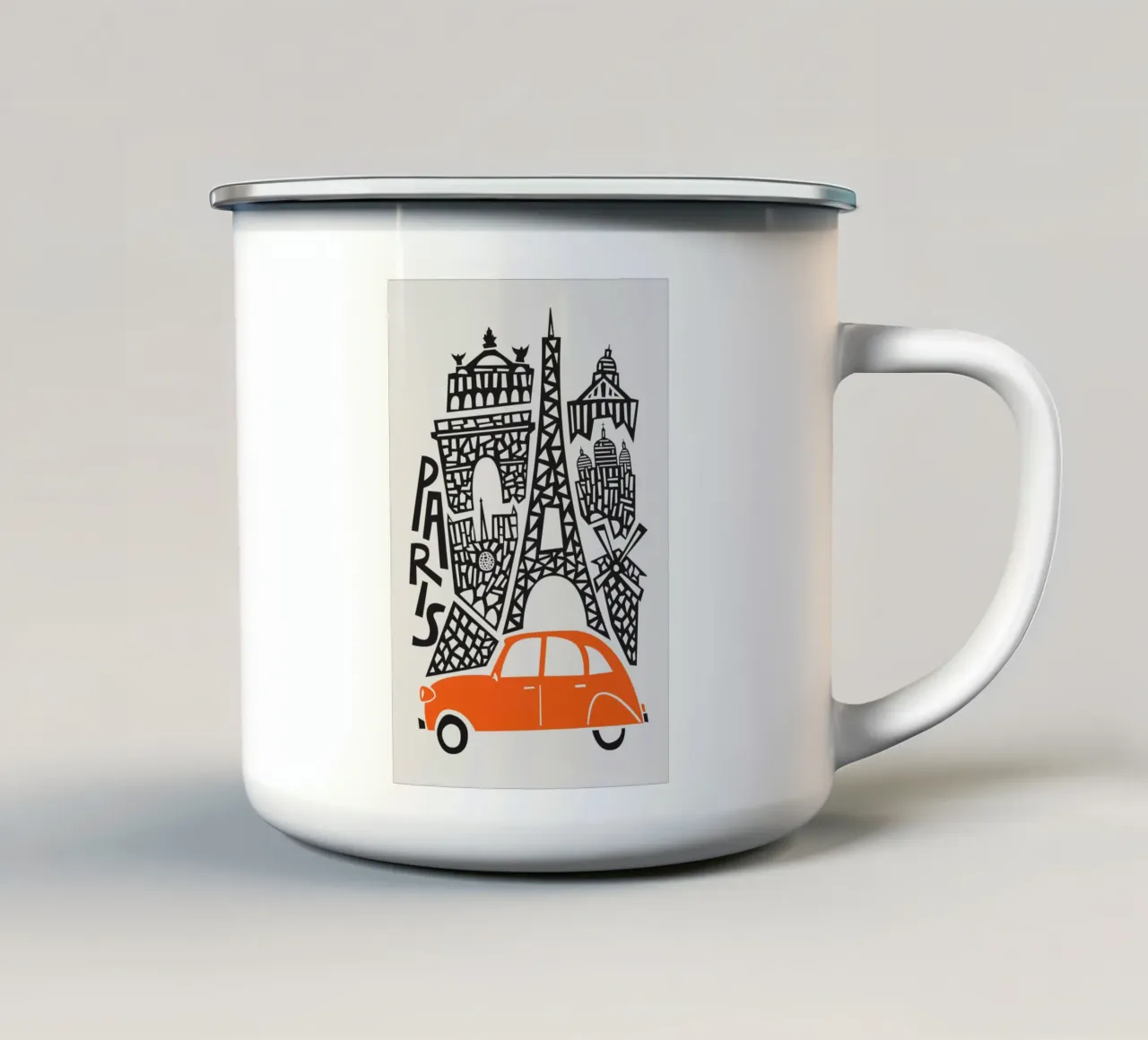 Paesaggio urbano di Parigi tazza in smalto da Fox & Velvet