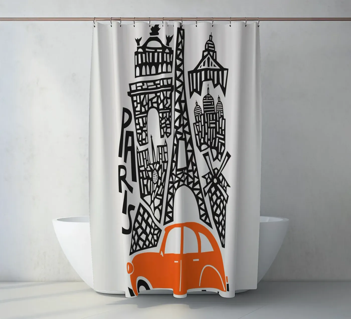 Stadtbild Paris Duschvorhang von Fox & Velvet
