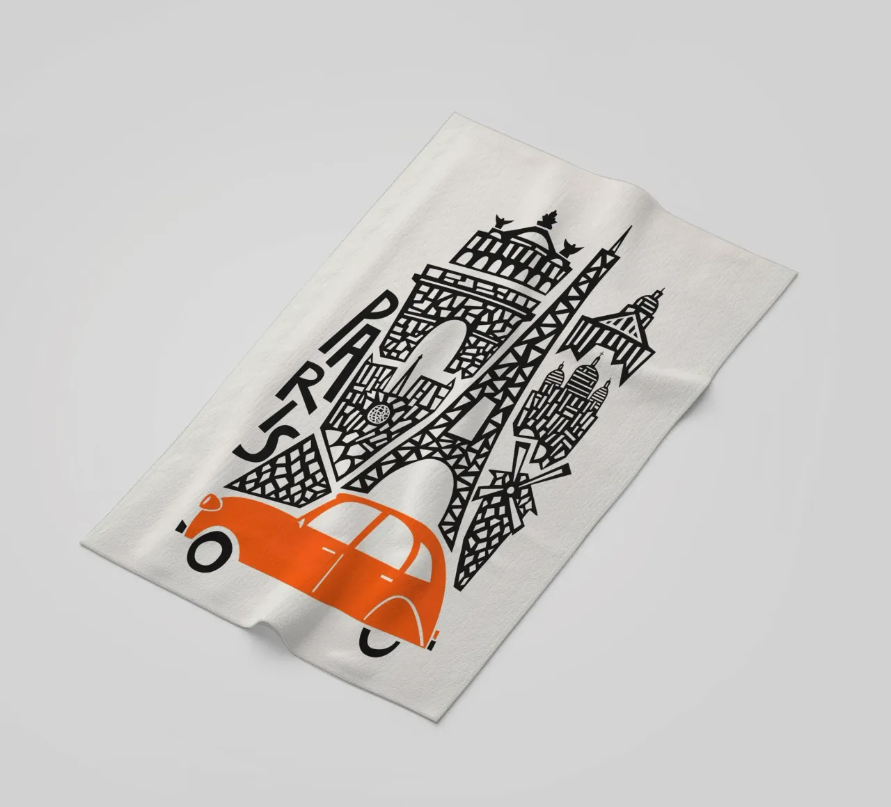 Paesaggio urbano di Parigi telo mare da Fox & Velvet