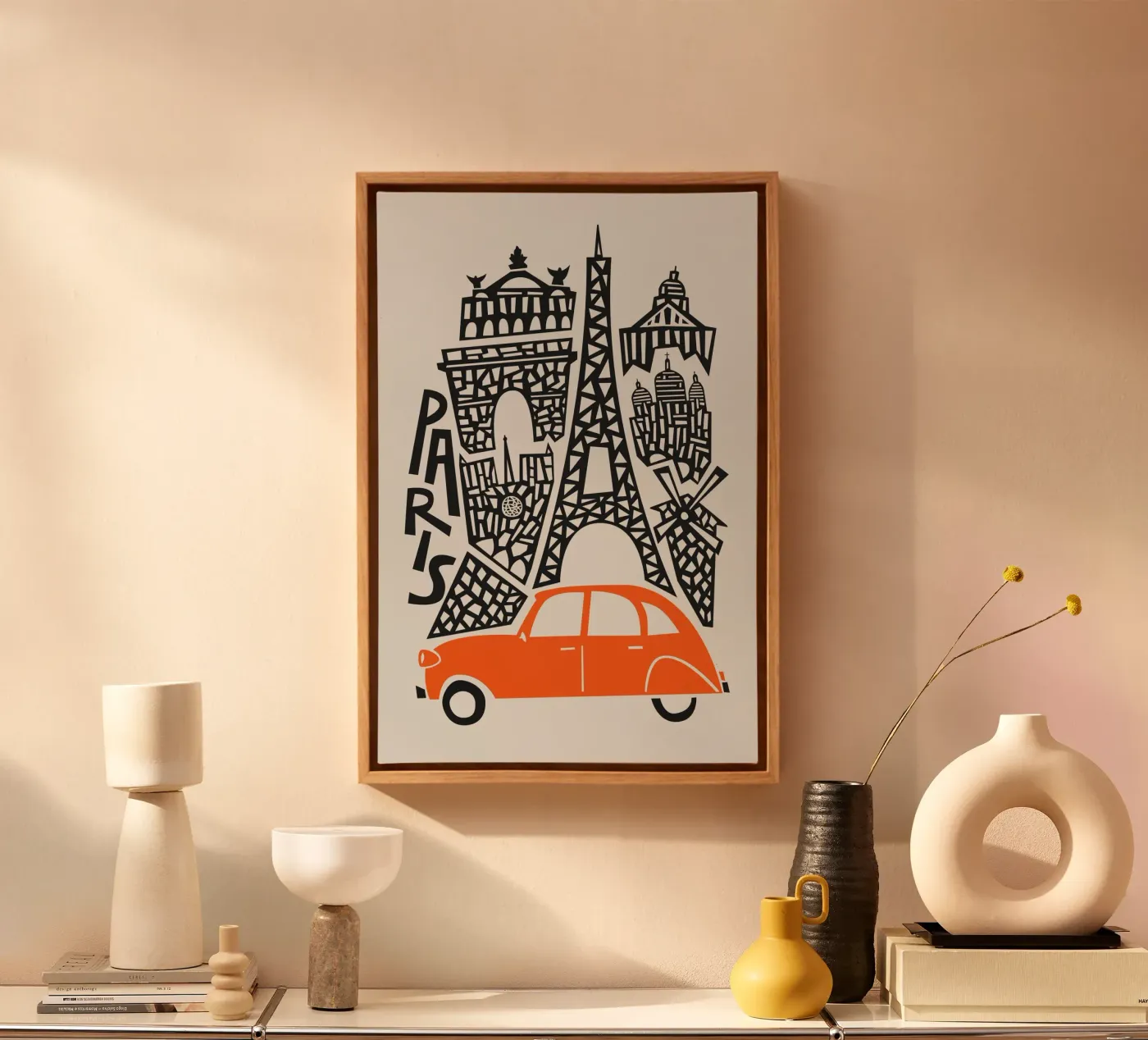 Parijs stadsbeeld canvas van Fox & Velvet