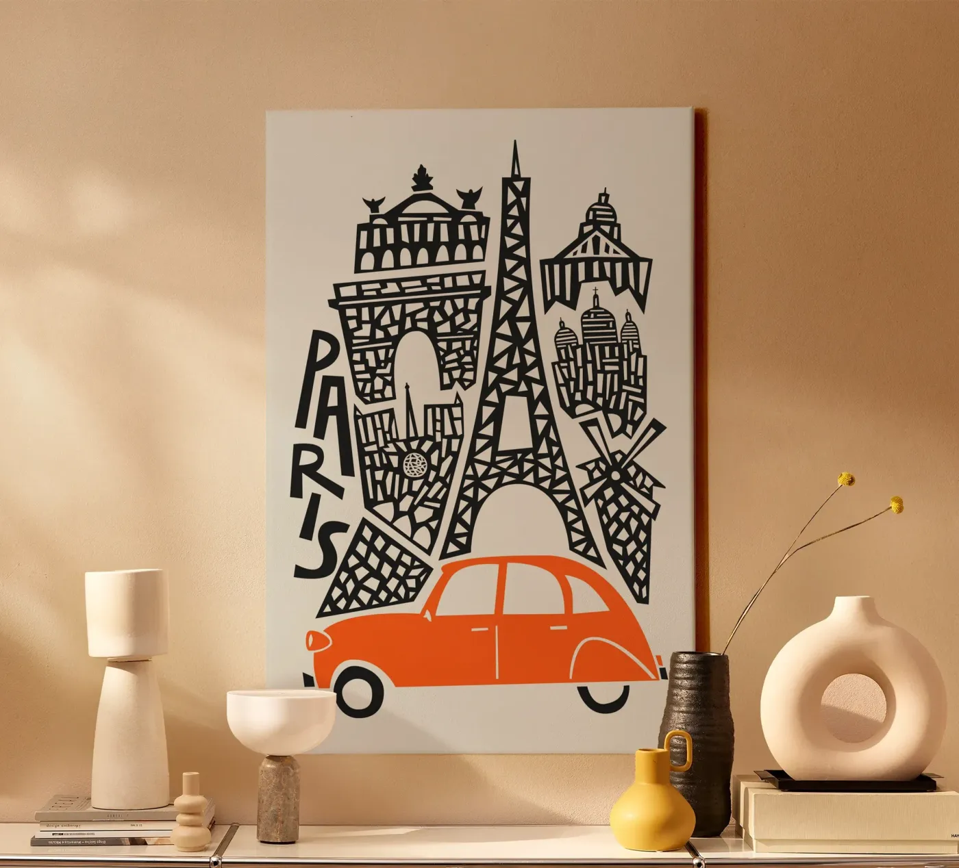 Parijs stadsbeeld canvas van Fox & Velvet