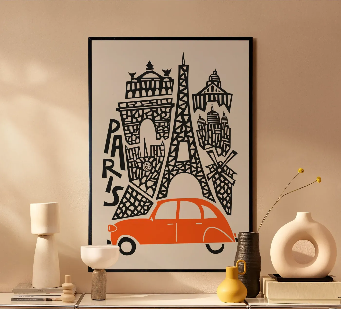 Paysage urbain de Paris poster de Fox & Velvet