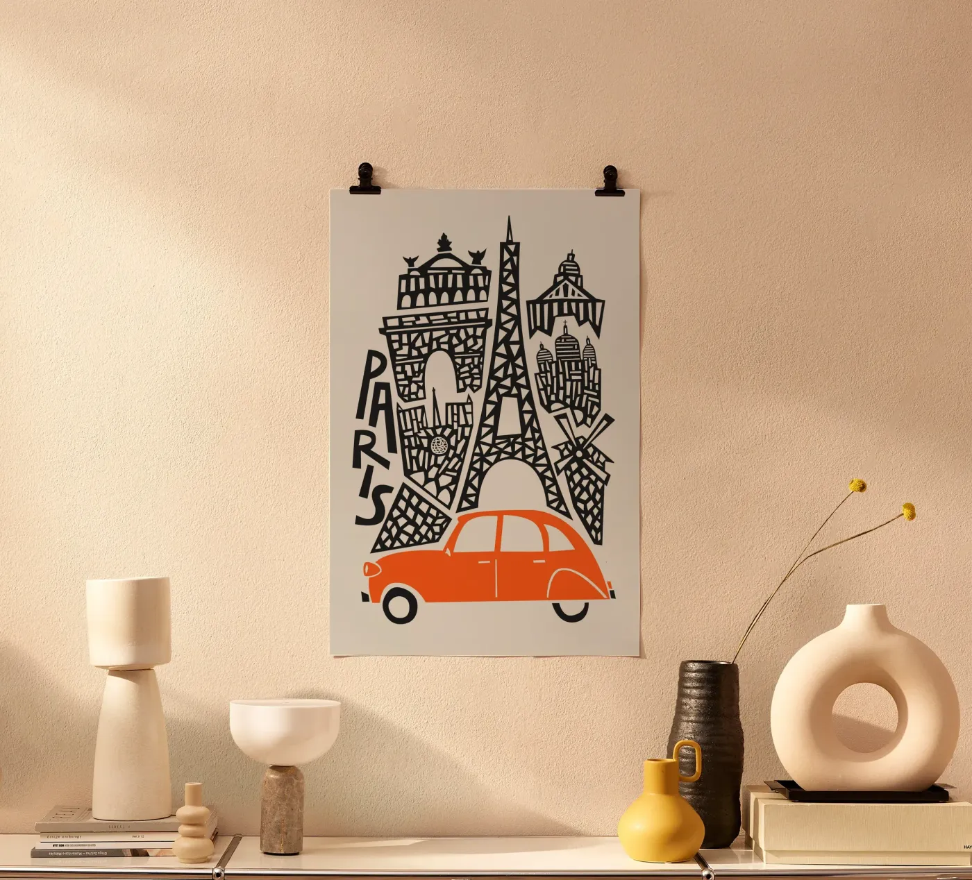 Paysage urbain de Paris poster de Fox & Velvet