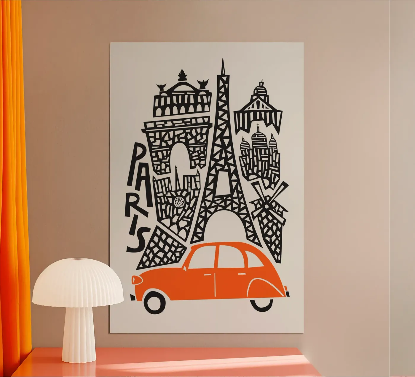 Paris Cityscape poster van Fox & Velvet