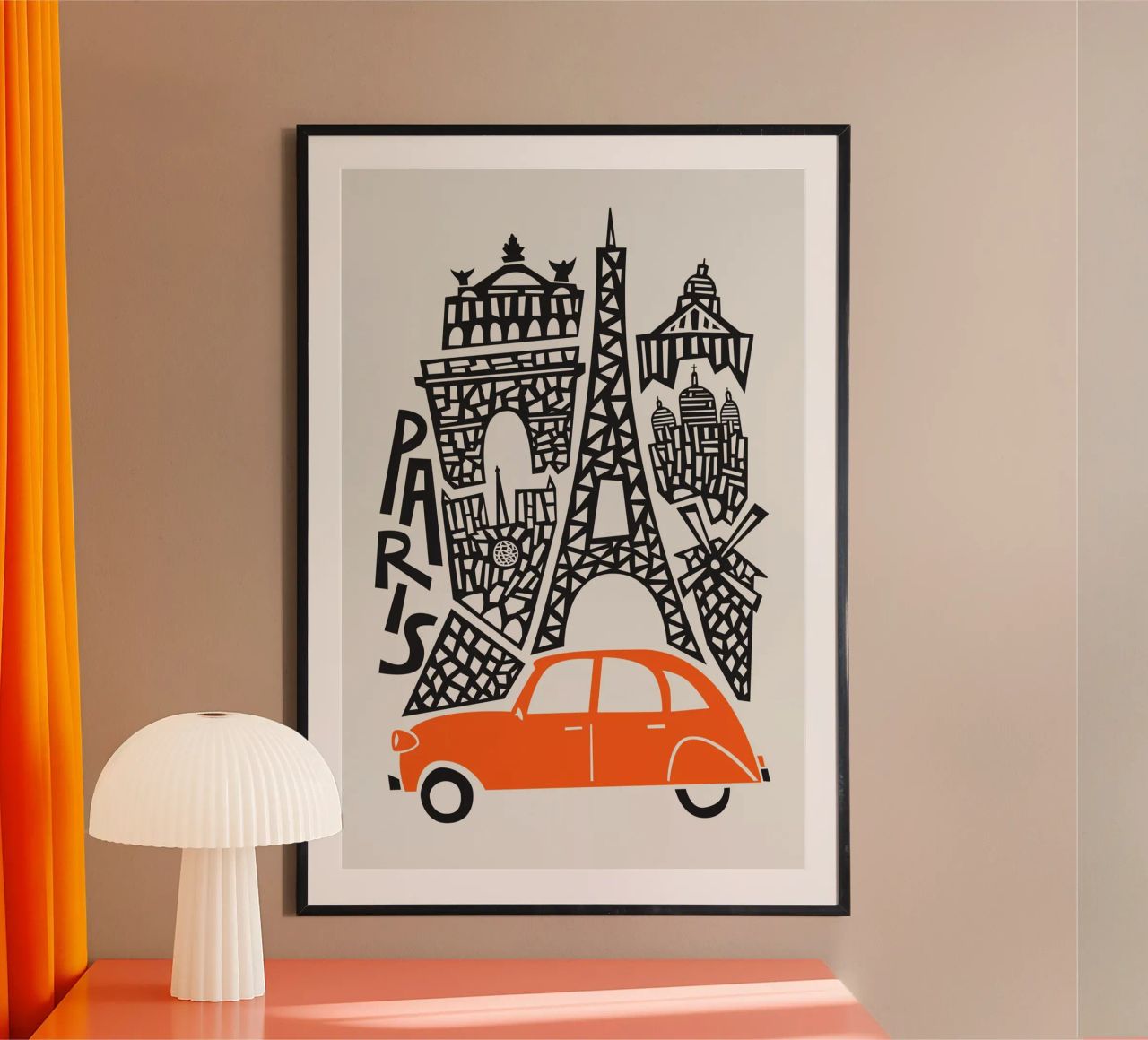 Paysage urbain de Paris poster de Fox & Velvet