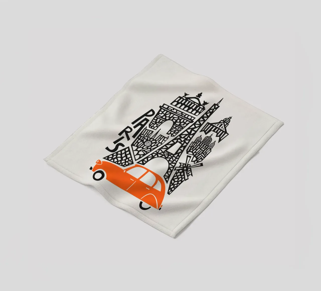 Paris Cityscape fleece blanket by Fox & Velvet