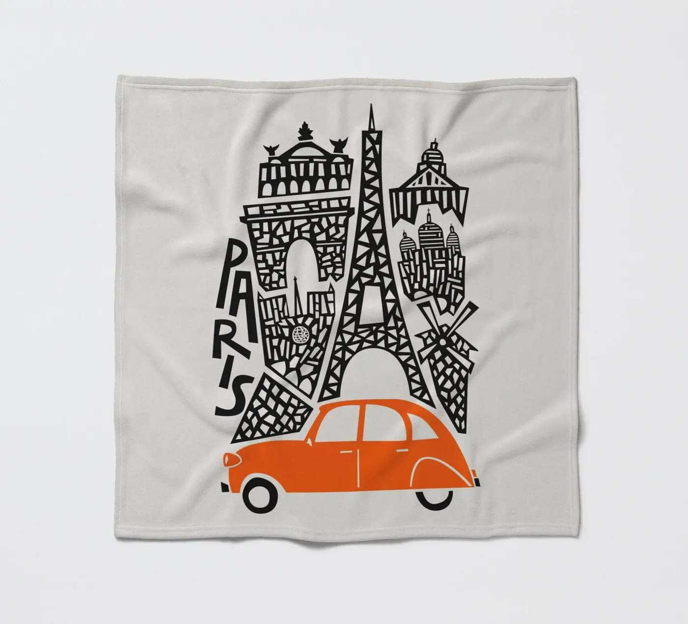 Paris Cityscape fleece blanket by Fox & Velvet