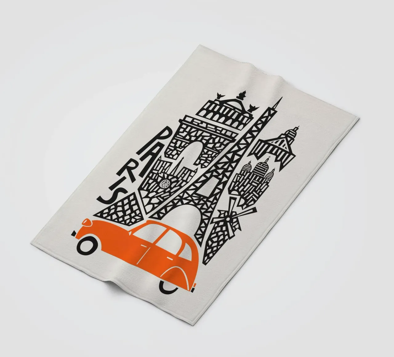 Paris Cityscape fleece blanket by Fox & Velvet