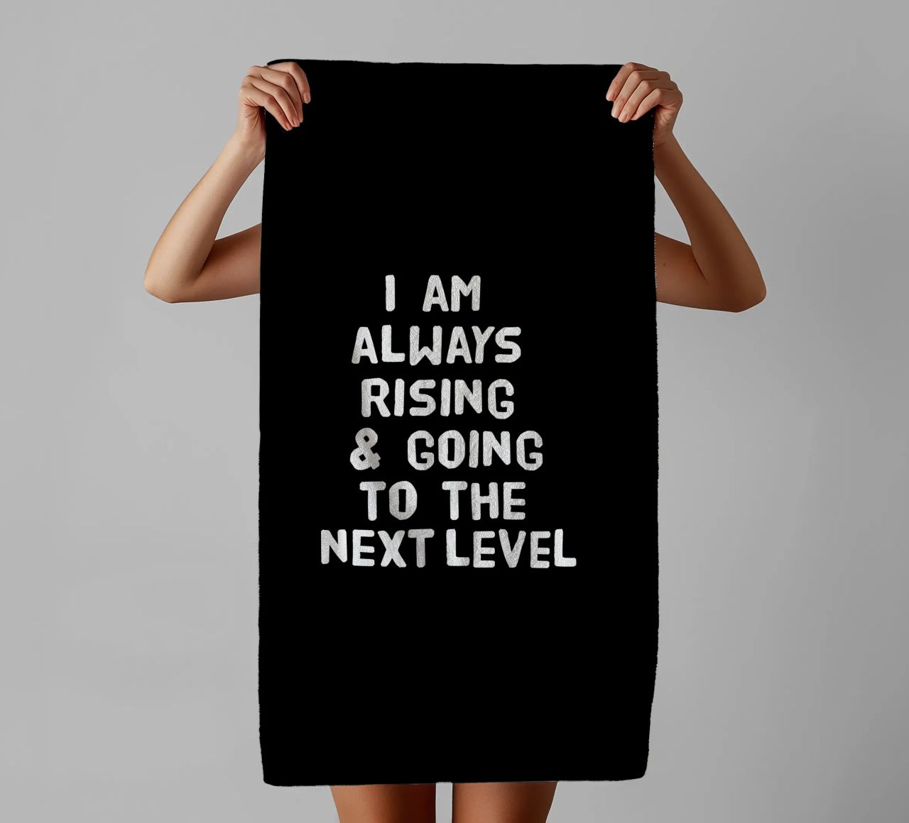 I am always rising and going to the next level asciugamano da bagno da happieeagle